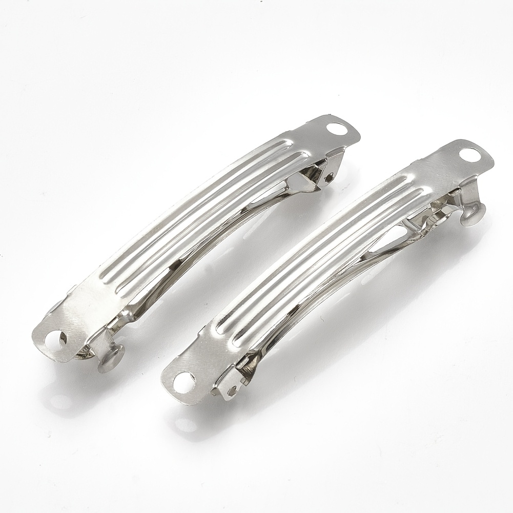 TEMU 20 piezas de accesorios de pinzas para el pelo de metal de 59x6 mm, de hierro duradero con cierre de , adecuados para joyería, zapatos y