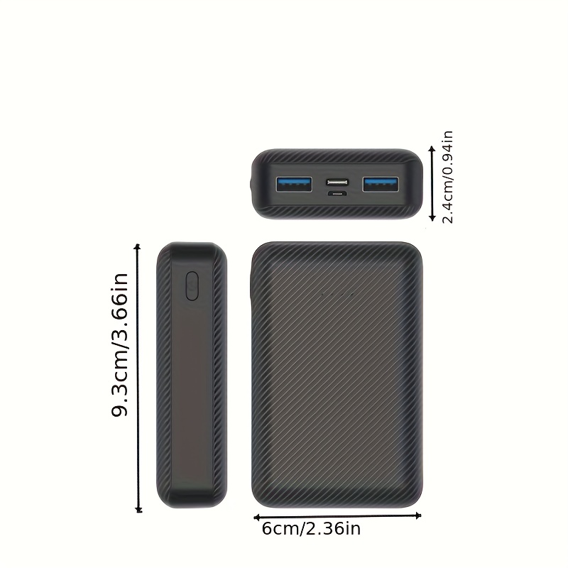20000mAh Portable Power Bank Charger with Built-In USB Type-C Cable, Fast 5V 2.4A Charging for Heating Apparel and Accessories