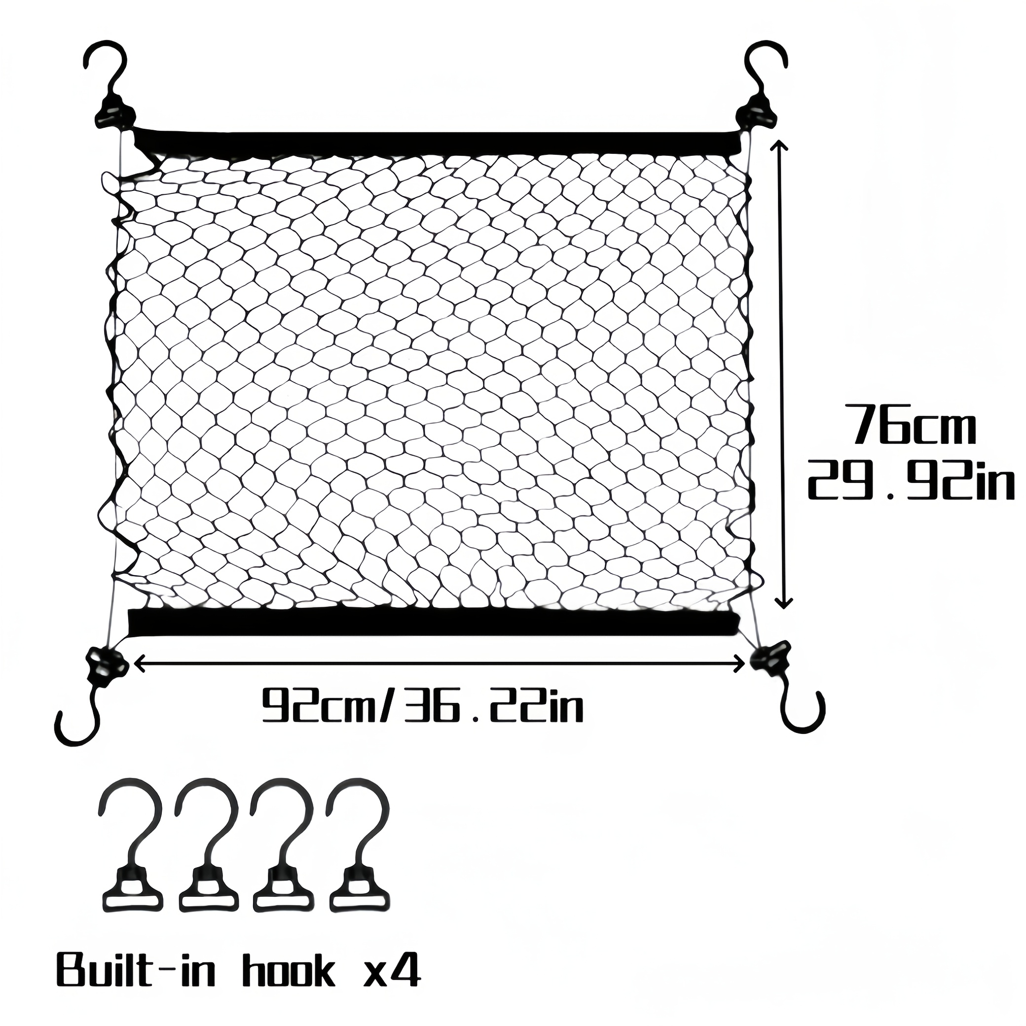 Temu – TEMU Outdoor Stroller Net Bag Accessories, Mesh Storage Organizer With 4 Hooks, For Outdoor Camping Strollers And , Folding Stroller Net (net Bag