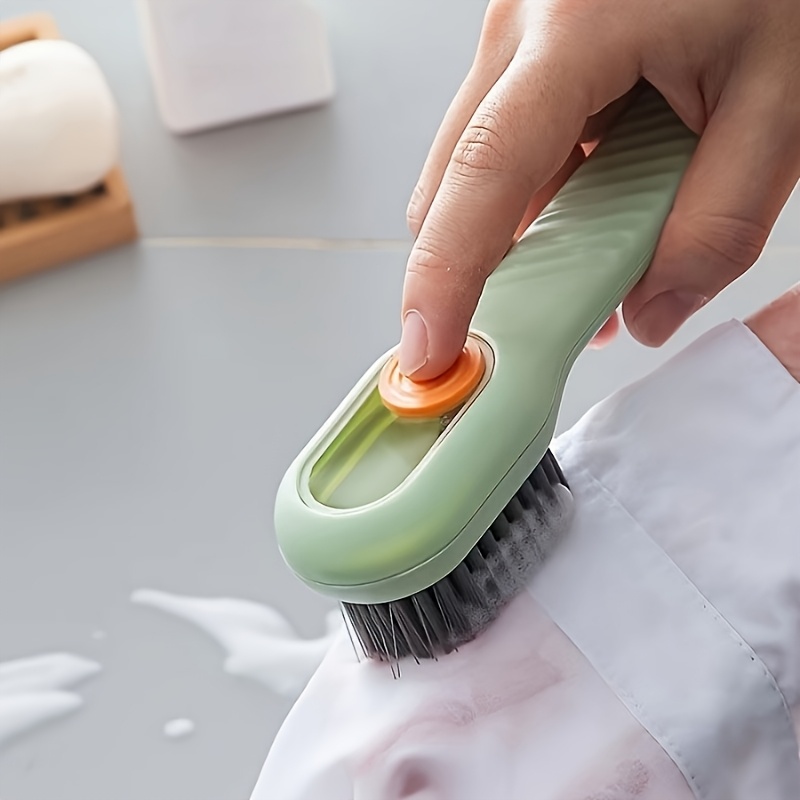 TEMU 1pc Reusable Cleaning Brush With Ergonomic Handle - Durable Plastic Multi-surface Brush For Shoes, Clothes, Home & Delicate Fabrics | Gentle