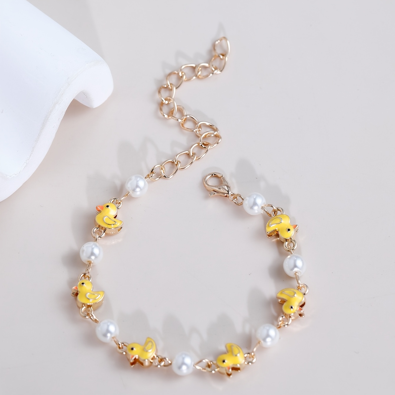 TEMU Nouveau bracelet double couche haut de gamme en alliage pour femme Duck Drip Oil, breloque cœur multicolore, bracelet DIY assemblé à , bijou de