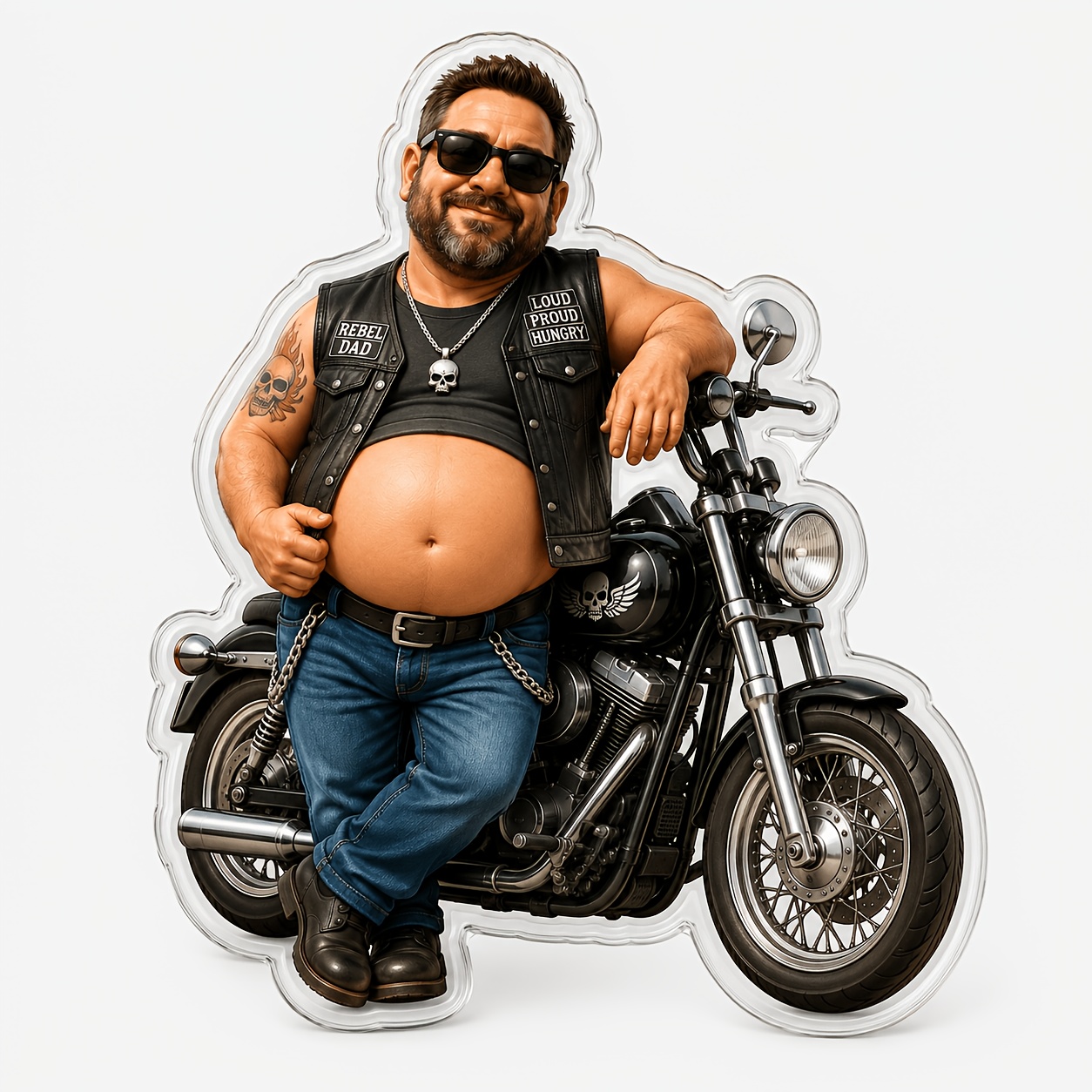 TEMU Customizable Refrigerator Magnet With A Motorcycle Rider Figure That Swapped With A Different Head, Featuring An Elastic Soft Belly That