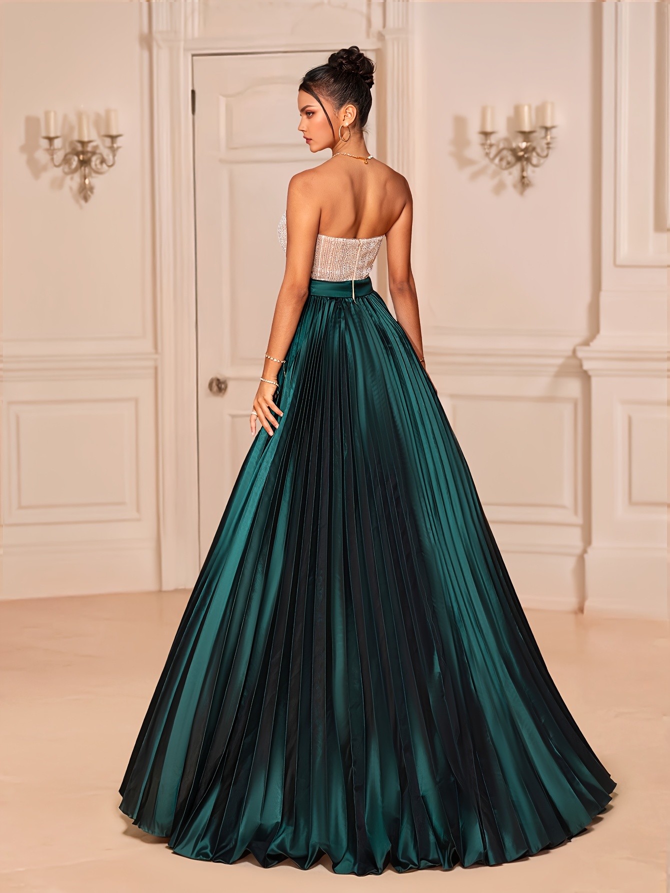a deep v hollow strapless dress womens evening dress elegant - Temu  Mauritius