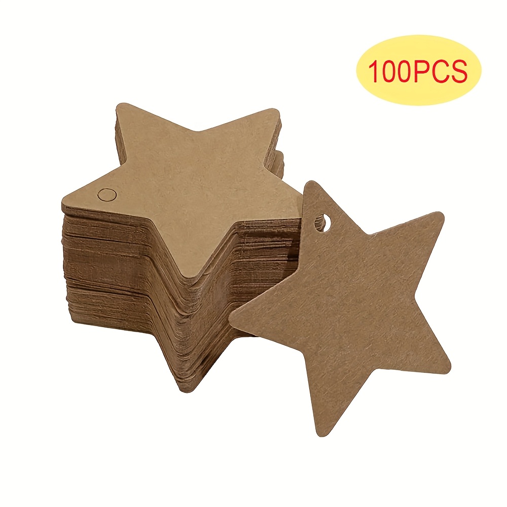 TEMU 100 Stück Kraftpapier Stern Geschenkanhänger - Blanko, Wiederverwendbar für Partys, Geschenkverpackung, Weihnachtsdekoration und