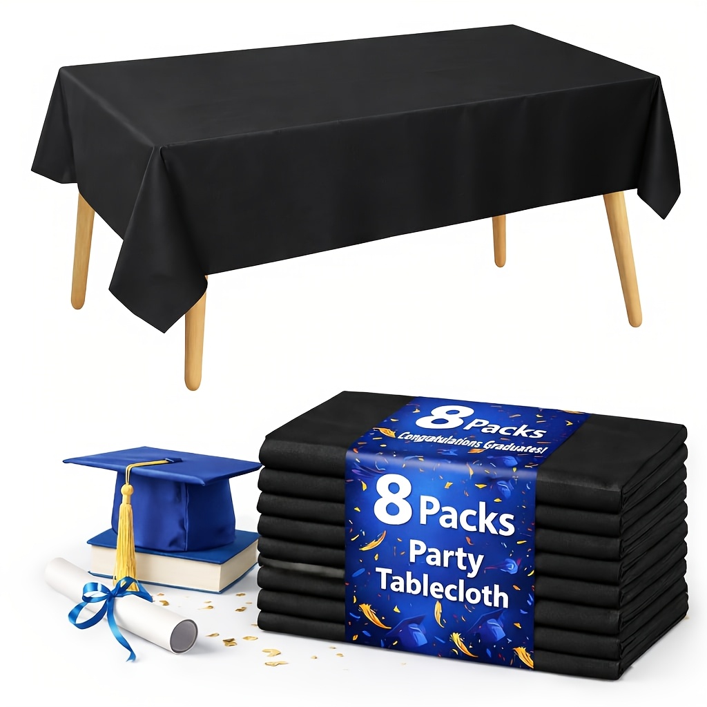 TEMU Halloween, 8 nappes de fête jetables, 54x72 pouces, en plastique jetable, nappe de table à dessert d'anniversaire, convient pour air, les