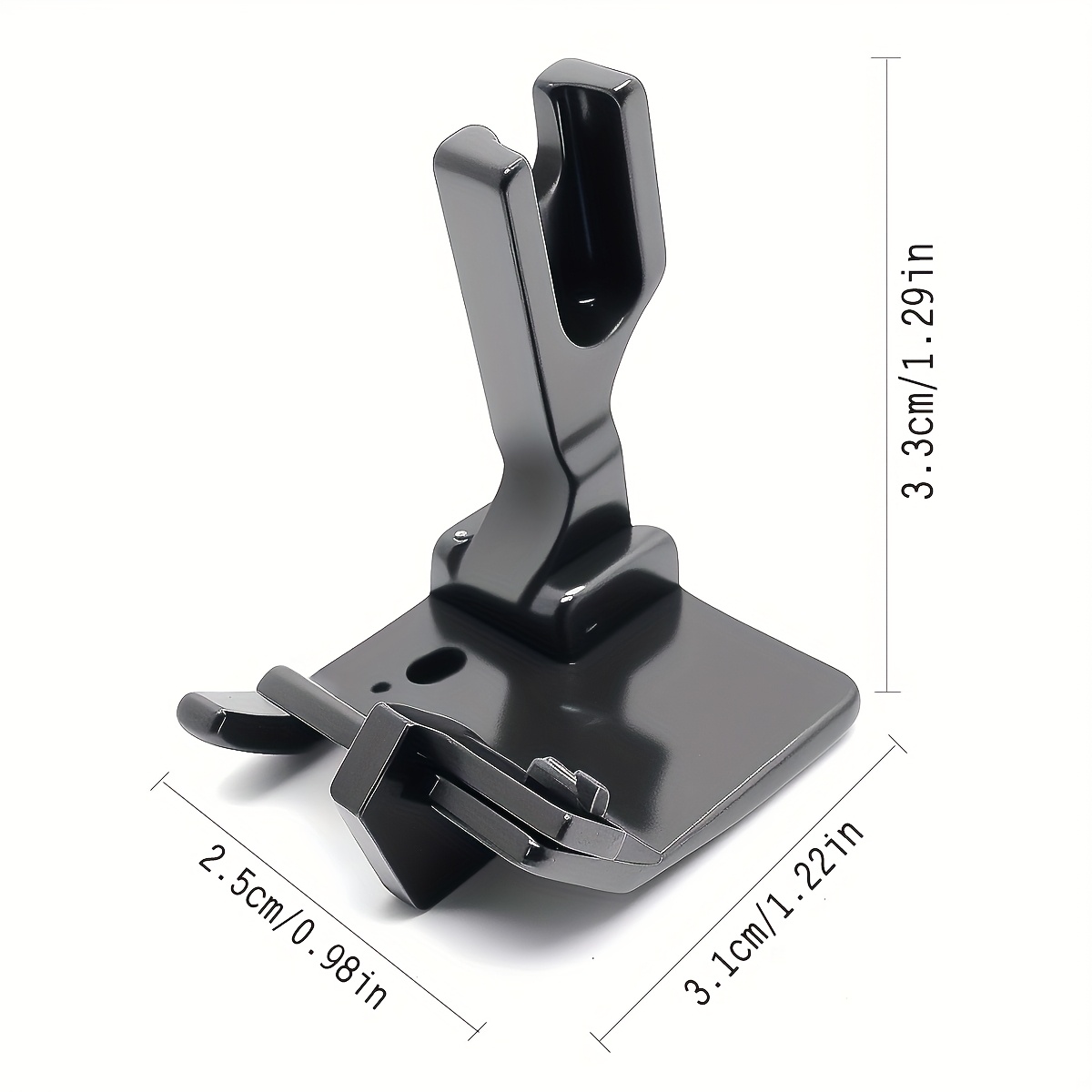 E-shop Neuer Premium Schwarzer Titanstahl T9 Multifunktions-Pressefuß Kantengriff Saumfalten Locken Falten Multifunktions Computer Flachwagen-Pressefuß