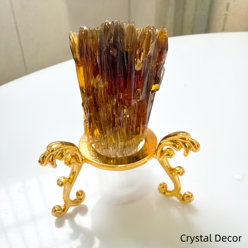 1pc Natural Amber , Crystal Cluster, Fine Rhombohedral Column Mineral Rock, Citrine Crystal Cluster, Gift