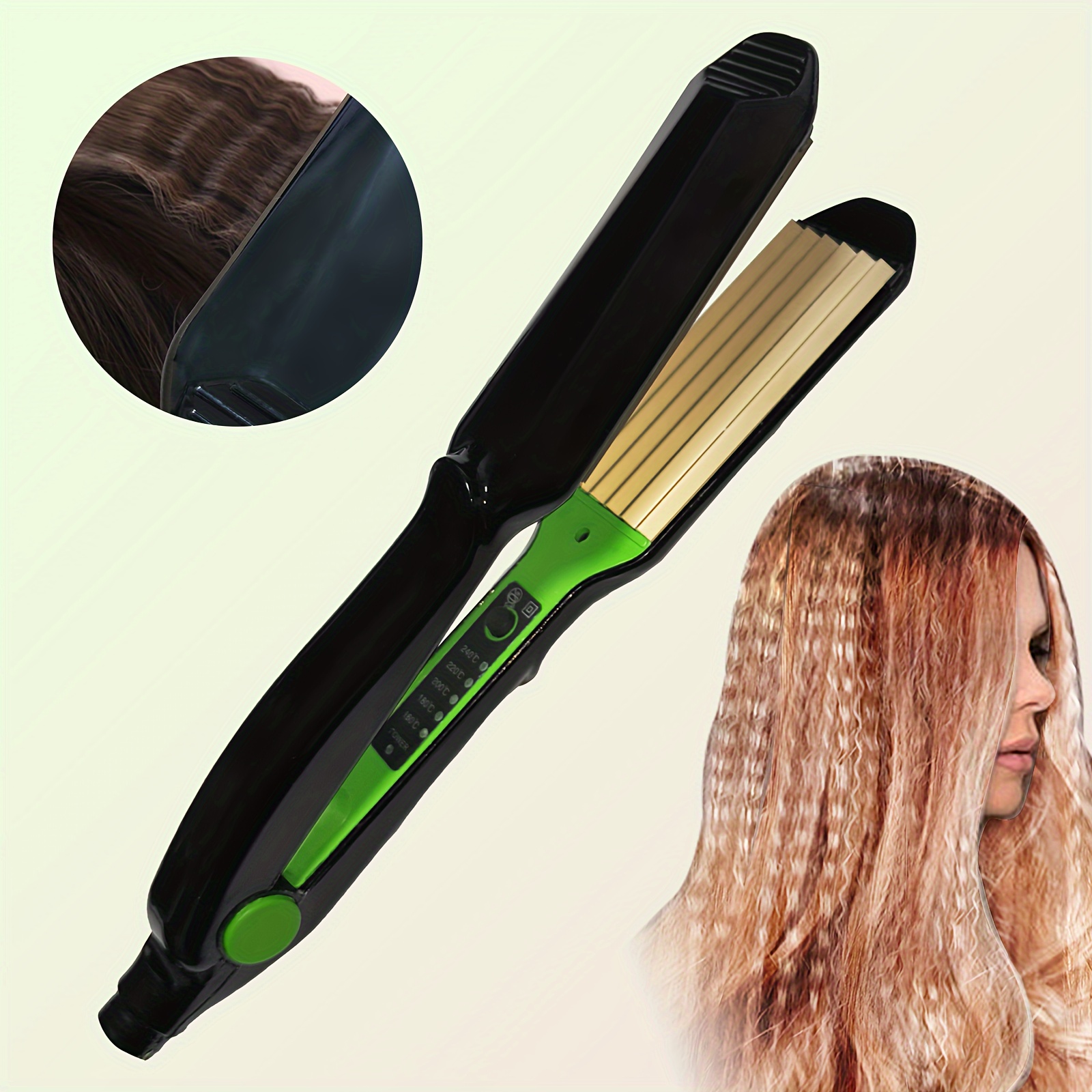 

Professional Hair Crimper, Cornstalk Splint Design, 110v Us Plug, No Battery Required, Salon-quality For All Hair Types