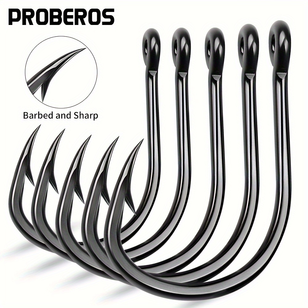 

Proberos 10pcs Heavy-duty High Carbon Steel Hooks, Corrosion-resistant Strong Hooks For Big Game Fishing