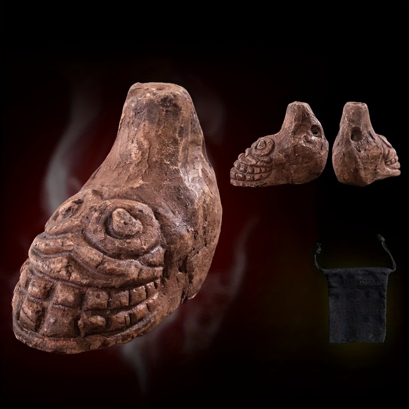 Loud Aztec Death Whistle - Up To 125+ , Realistic Human Shriek Sound, Black Orangutan Design, Perfect For Halloween, Emergency Survival, And Costume Parties, Survival Tool | Party Accessory | Detailed