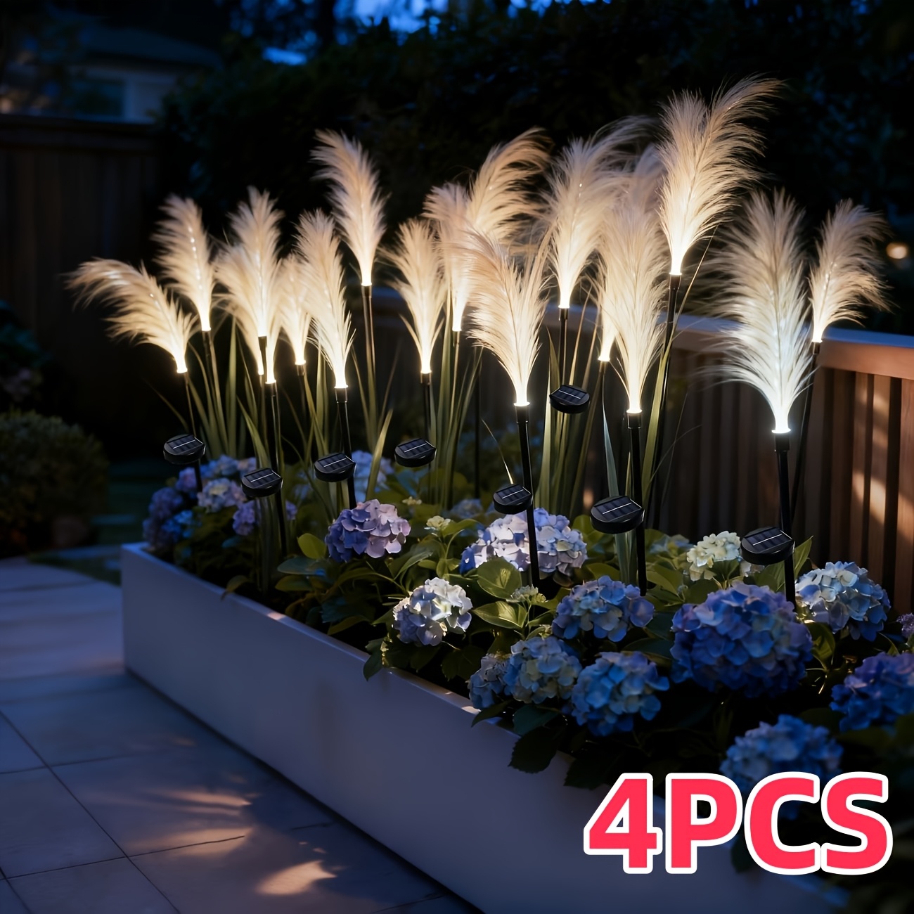 TEMU Solar Simulated Reed Courtyard Lamp, Fiber Optic Reed Floor Lamp, Ip54 Solar Garden Lamp, Outdoor Festival Decoration, Intelligent Sensing Light
