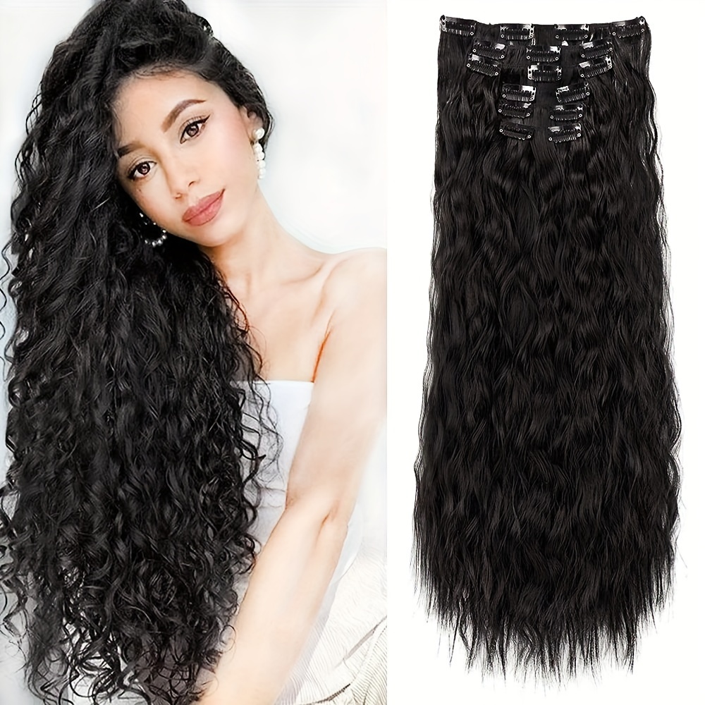 Stylish Wavy Curly In Hair Hair Pieces Synthetic Natural Temu