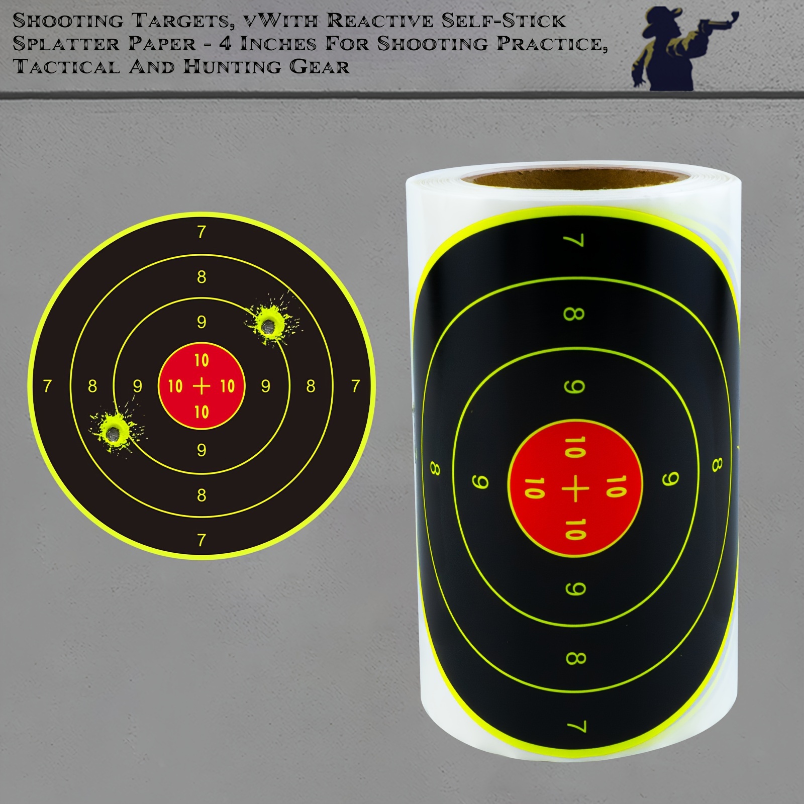100pcs 4 inch digital ring   shooting practice splash   stickers shooting   supplies stickers fluorescent color labels   used for real gun practice and air gun practice