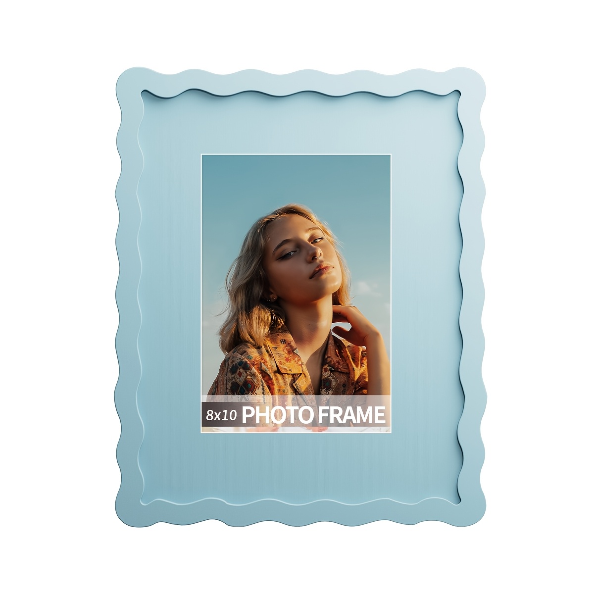 Picture Framing Mat 11x14 for 8x10 photo & 2 sports cards Blue and Orange #24