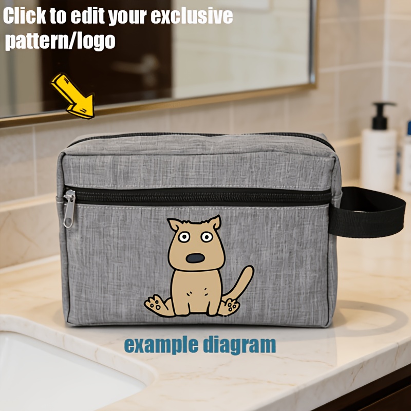 E-shop 1 personalisierte Kosmetiktasche mit Reißverschluss Unterschrift, personalisierter Kulturbeutel mit Unterschrift/Muster/Logo, leichte