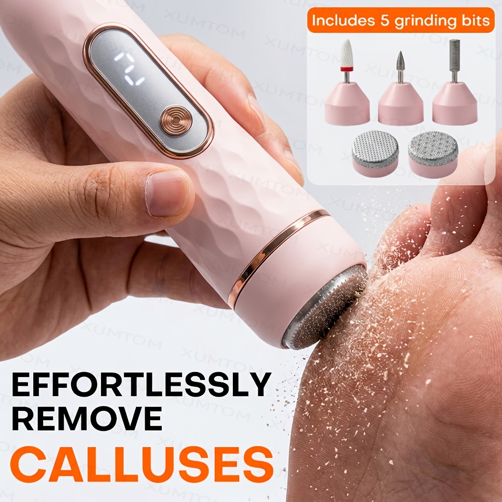 TEMU Lime électrique pour pieds, automatique, appareil de soin des pieds électrique portable avec commande à un bouton, outil de pédicure électrique,
