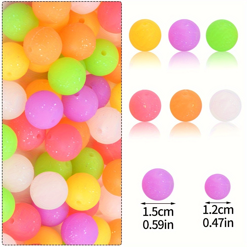 60pcs Glitter Silicone Beads in 6 Vibrant Colors for DIY Jewelry