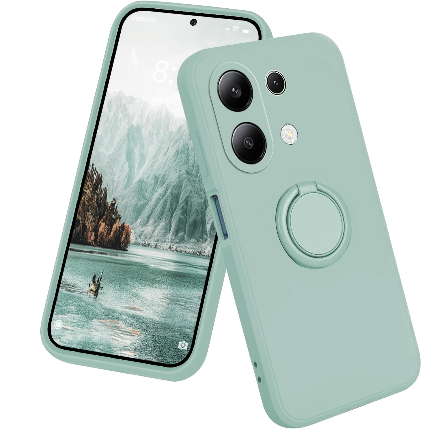 TEMU Phone Case - Compatible With For Redmi Note 13/note 13 Pro/note 13 Pro+ Phone Cases, In 8 Colors, Featuring A Ring, 360° Rotating Stand, , And