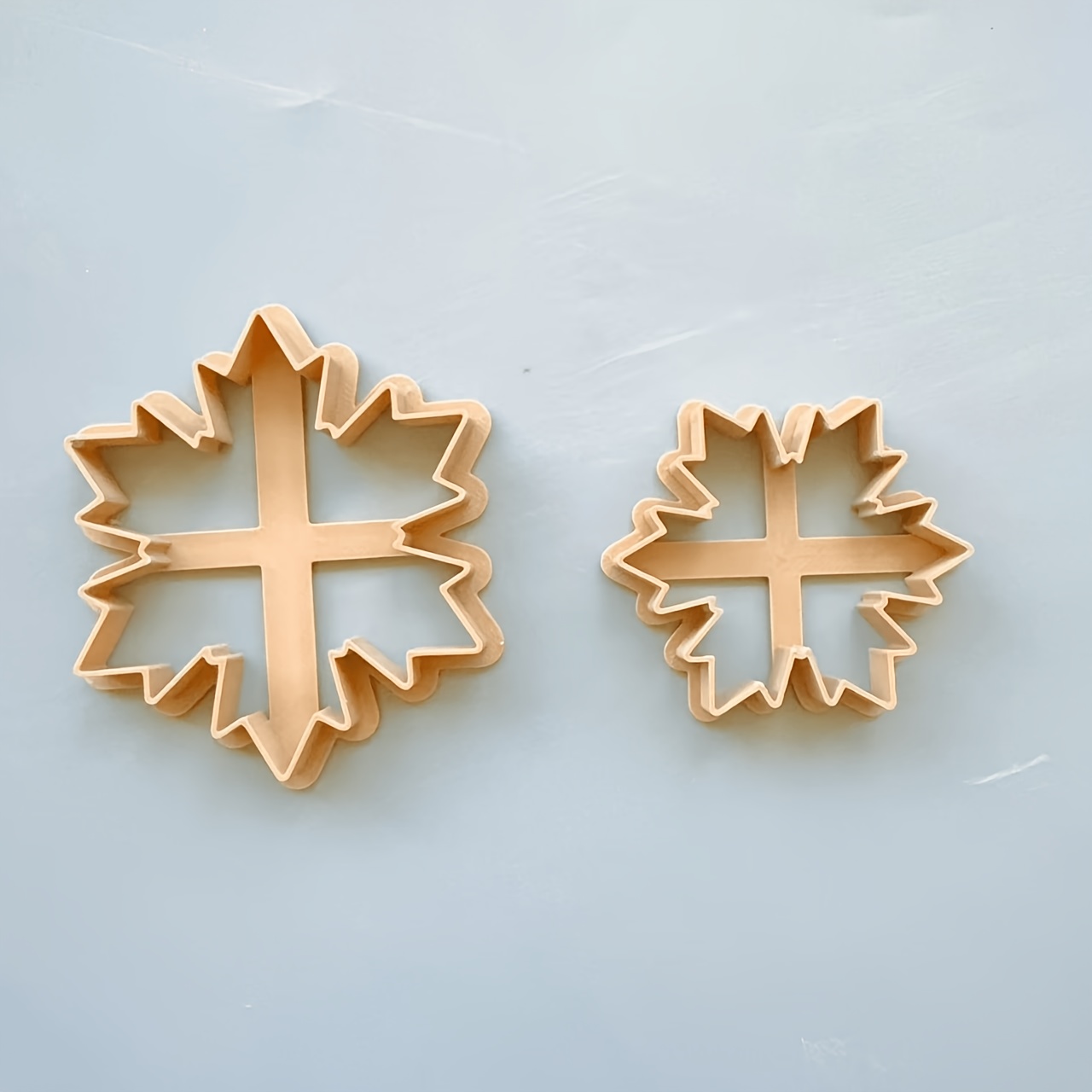 TEMU 2er-Set Schneeflocken-Schneidformen aus Polymer-Ton in verschiedenen Größen, DIY-Werkzeuge zur Herstellung von Weihnachts- Winter-Ornamenten wie