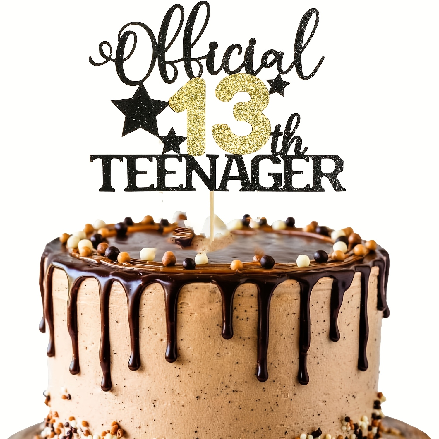 1pc Official Teenager 13 Cake Toppers 13th Girls Decoration Glitter Cupcake Toppers Official Teenager 13th Birthday Cake Decoration 13 Years Birthday Cake Decoration