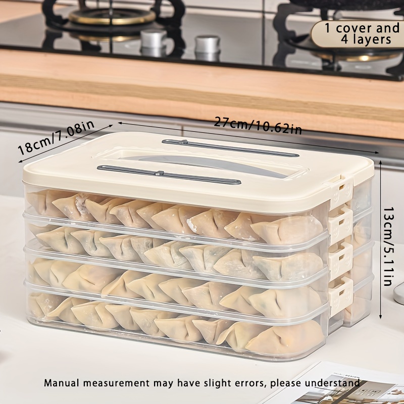 TEMU 1pc. Dumpling Box. . Storage Box. Refrigerator Storage Box. Fresh Preservation Box. Small Item Storage Box. Office Storage Box. Plastic. Portable. Handheld