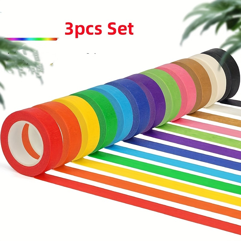 

3pcs 's Set - 0.39" X 511.8" | , Red, | - Masking For Diy , Decor & Labeling | , No Residue