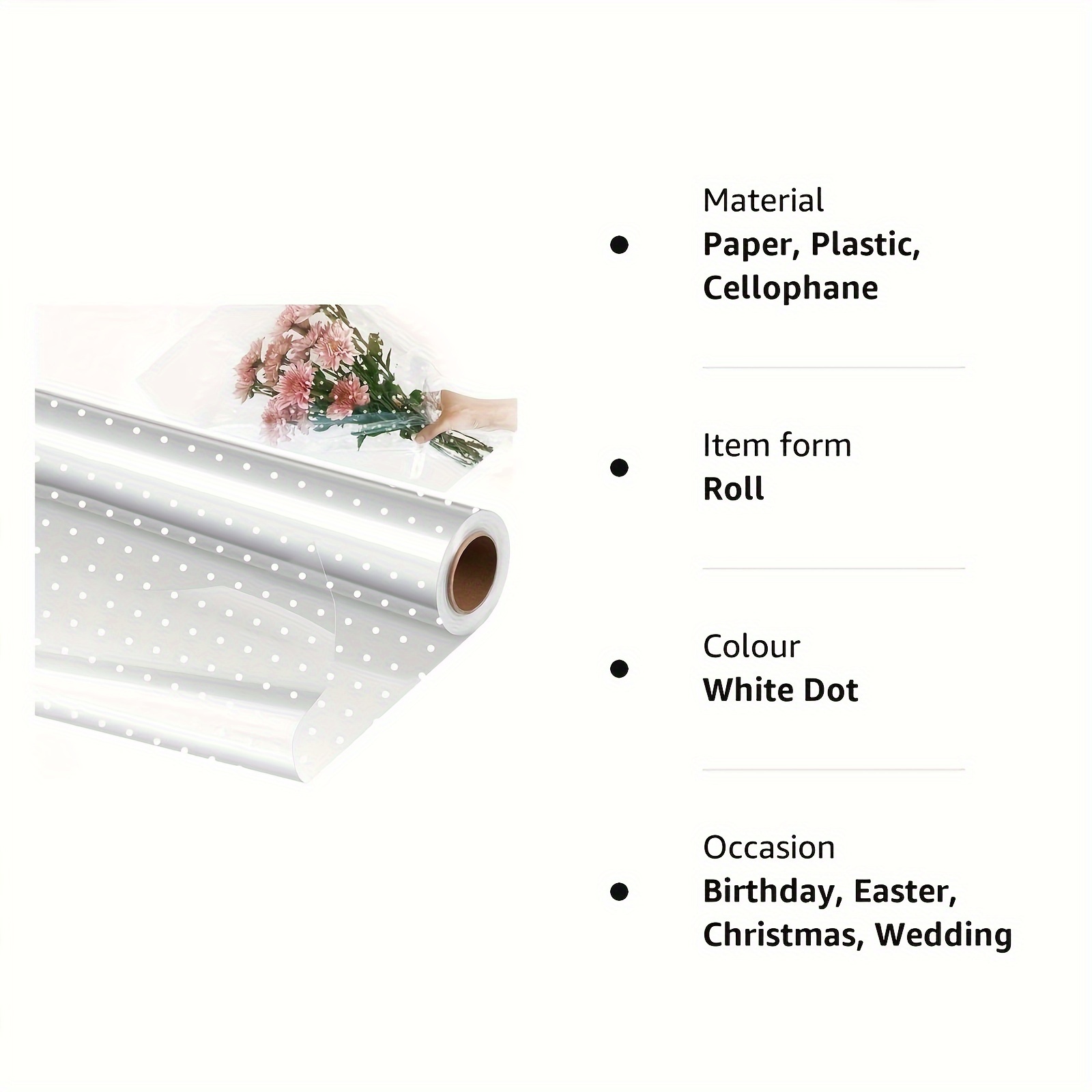 High * Long Cellophane Wrap Roll Food Safe Clear Plastic Temu Canada