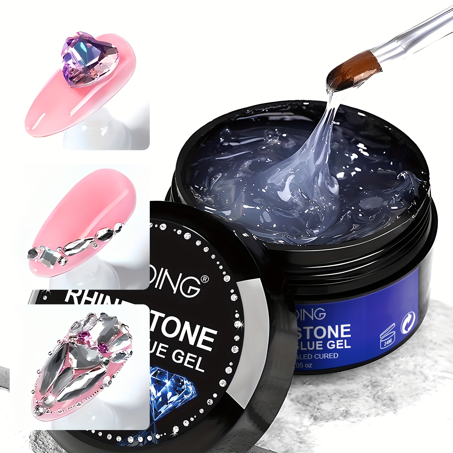 

Twoing 30g Uv Cured Rhinestone Adhesive - Strong, Long- Gel Glue For Nail Art, Gems, Crystals & Beads, Unscented, Easy Application, Diy Nail Design Gel