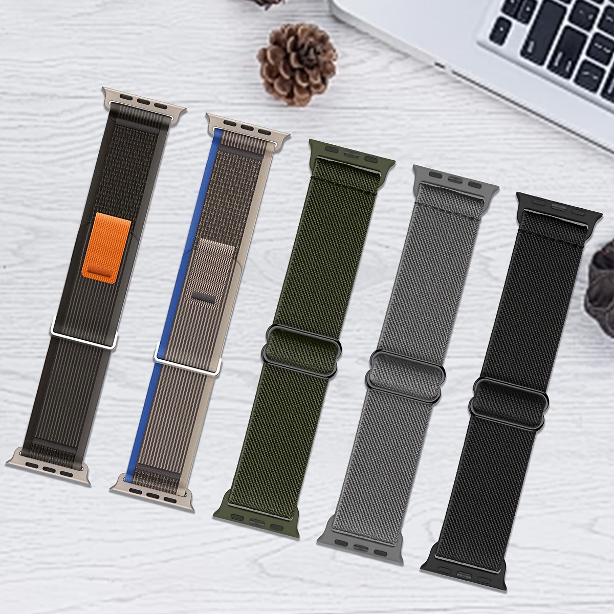 Breathable Trail Loop + Alpine Loop + Ocean + Elastic, 8pcs Set Compatible with for Apple Watch Ultra S 49Mm, 46Mm, 45Mm, 44Mm, Suitable for Both Men And Women, Compatible with Ultra 2/Ultra for Iwatch Series 10, 9, 8, 7, 6, SE, 5, 4, 3, 2, 1