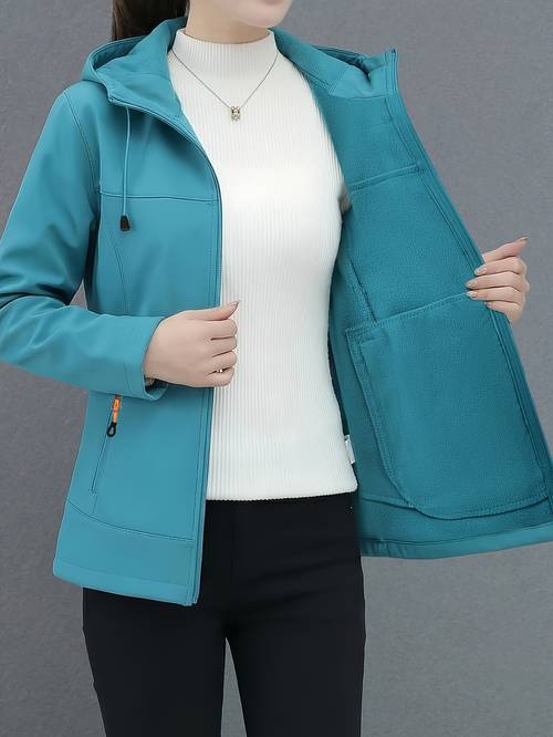 shell jacket womens spring autumn hooded jacket casual sports coat hiking essential fashionable design durable construction