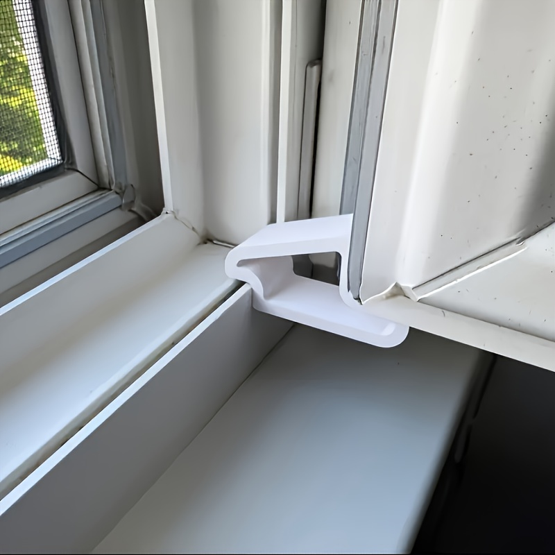 Window Stopper - Durable Plastic Door Stopper with Easy-Install Design, Prevents Sliding Down, Secure Window Hold for Home & Office, White, Window Stopper for Door, Door Stopper, Minimalist Design, Sturdy Construction