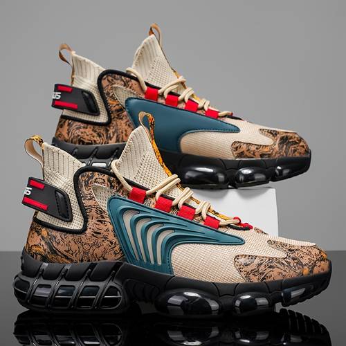 mens lightweight and breathable trendy high shoes outdoor running shoes that are versatile and cushioned for hiking