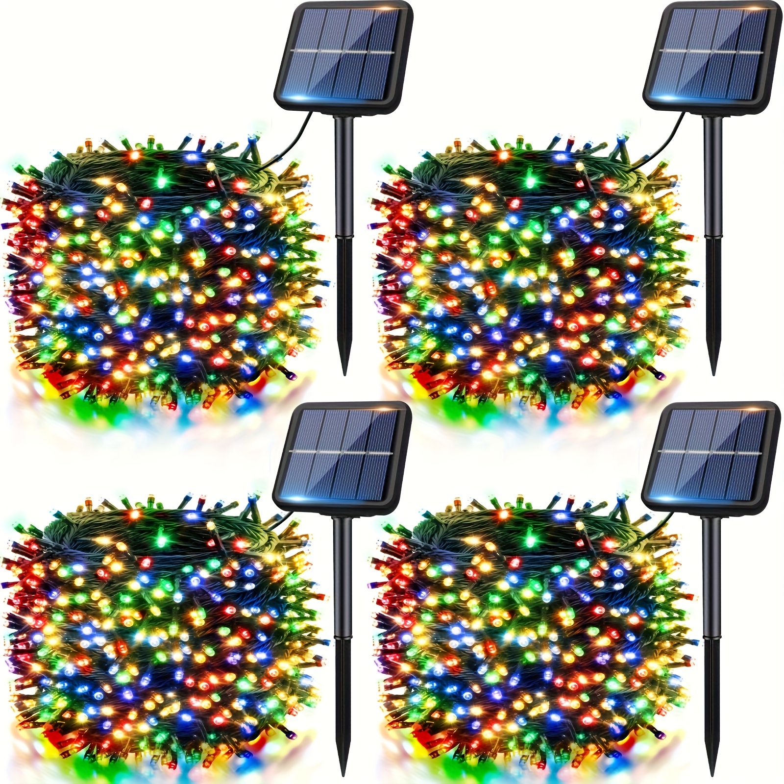 TEMU 4 Packs Total 288ft, 800 Led Outdoor Solar String Lights, Outdoor Solar String Lights With 8 , Solar Christmas Lights Outdoor Ip65 Waterproof