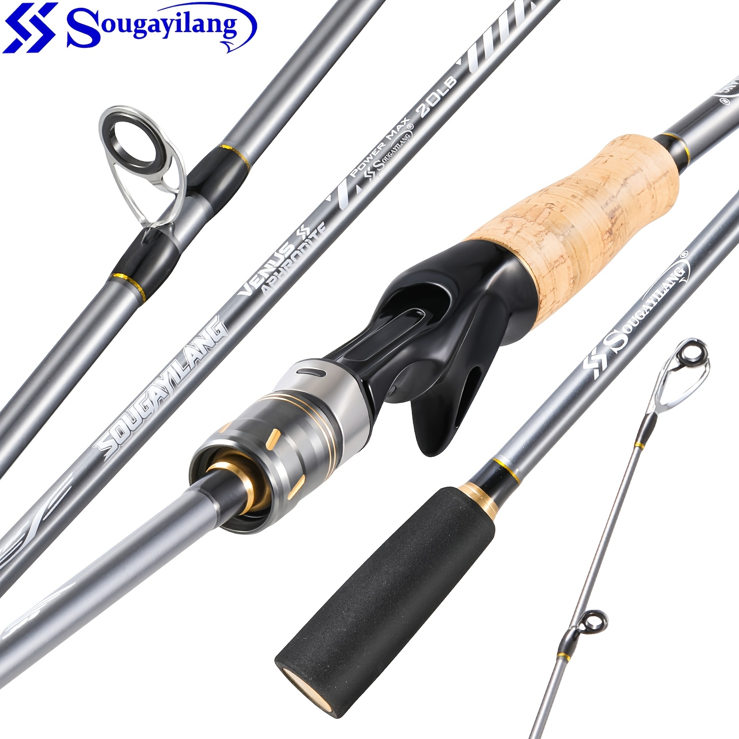best fishing pole under 50 dollars Fiblink Saltwater Trolling Rod 1 Piece/2 Piece Heavy Roller Rod Big Game Conventional Boat Fishing with Roller Guides (1-Piece 5'6