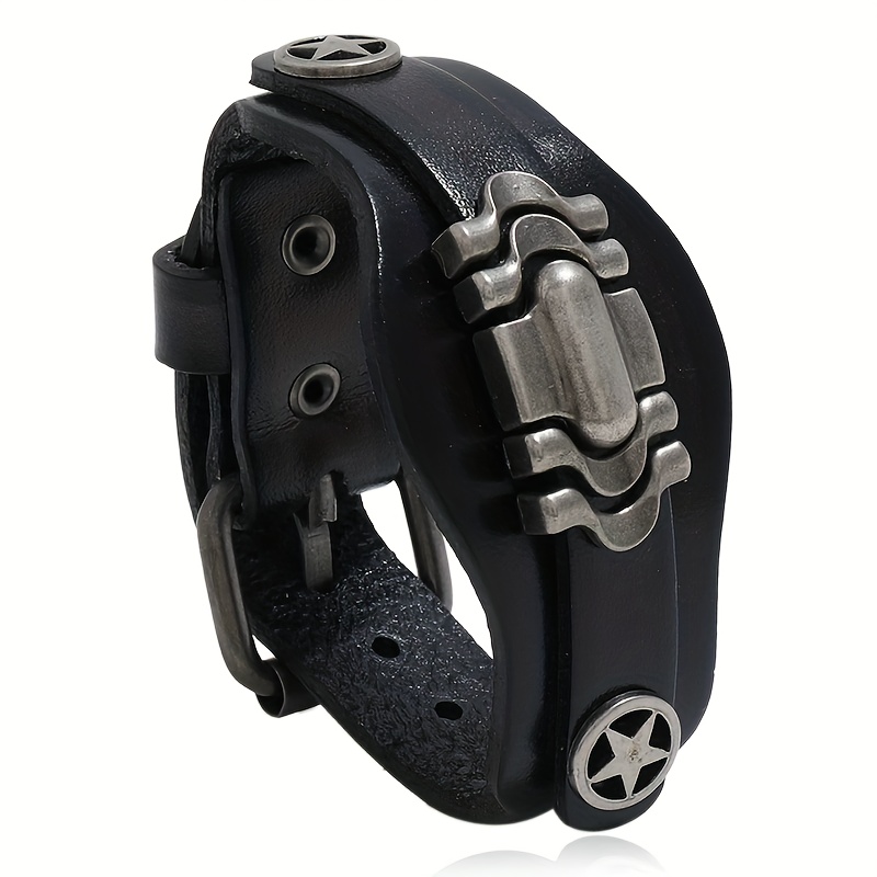 Retro Hand Jewelry Minimalist PU Bracelet for Men