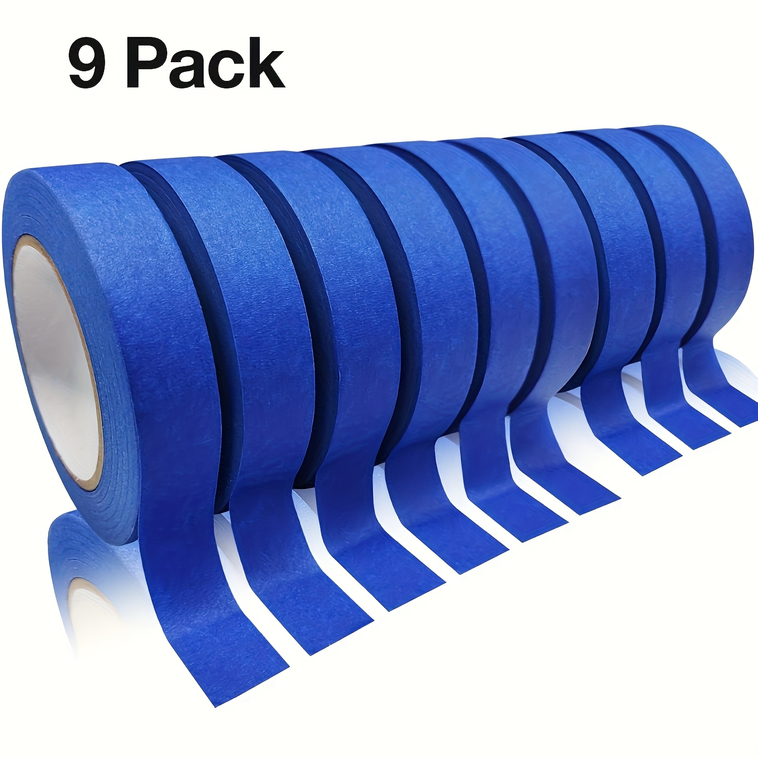 E-shop Ein Pack mit 9 hochwertigen blauen Klebebändern mit starkem Haftkleber, je 0,94 Zoll Fuß (insgesamt 590 Fuß). Ideal für Zuhause, Büro, Schule,