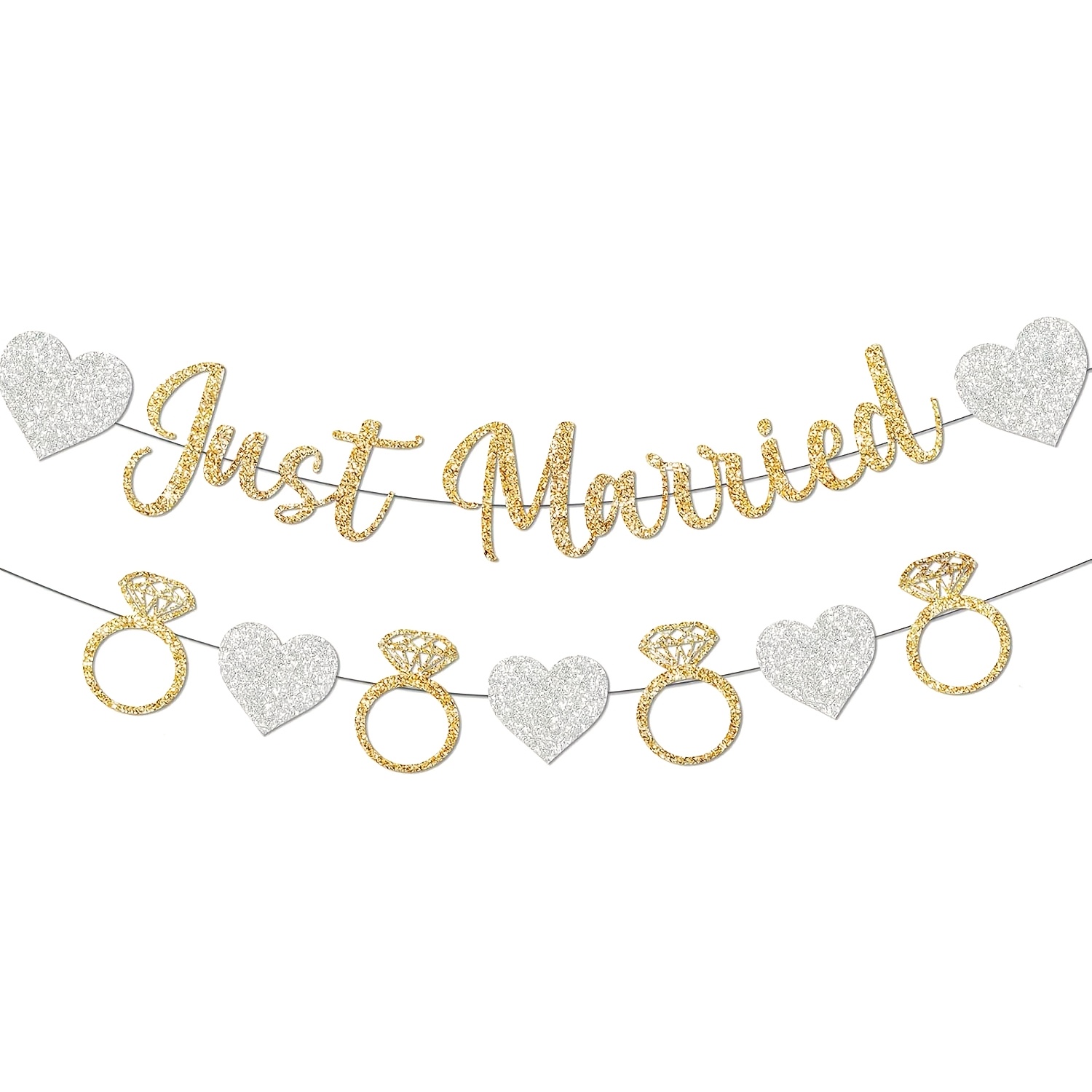 Just Married Banners, Wedding Decorations, Just Married Signs, Car Decorations, And Banquet Decorations