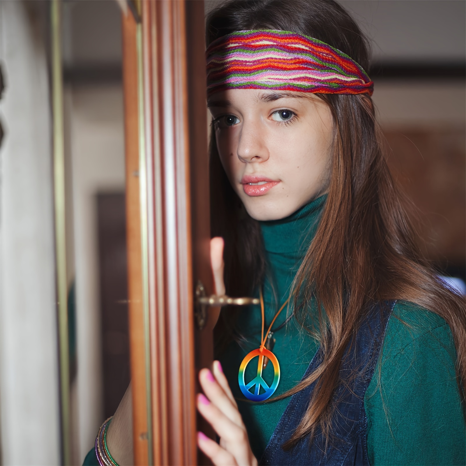 20 Pack Rainbow Peace Sign Pendant Necklaces