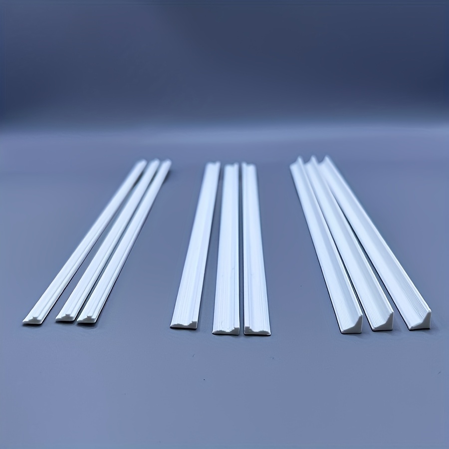 5pcs/9pcs Miniature Baseboard & Window Drip Moldings - Plastic Trim For Dollhouse, Miniature House Framing, Model Room - Compatible With Dollhouse Scale Homes (5pcs Or 9pcs)