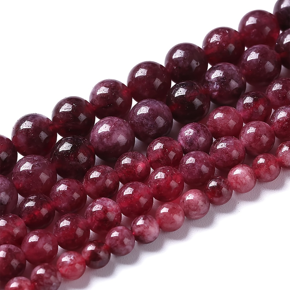 5A Grade Natural Red Jasper Round Raw Stone Beads