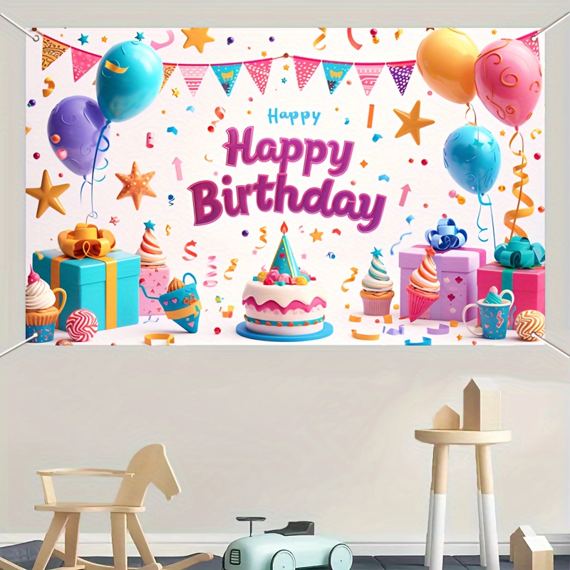  Happy Birthday Banner Hanging Bunting Cake Topper Super Hero  Party Decor Kit for Boys Grils 1st Birthday Prince Back to School Grow Up  Sleepover Festival Summer Fete bang Events Party Favor 