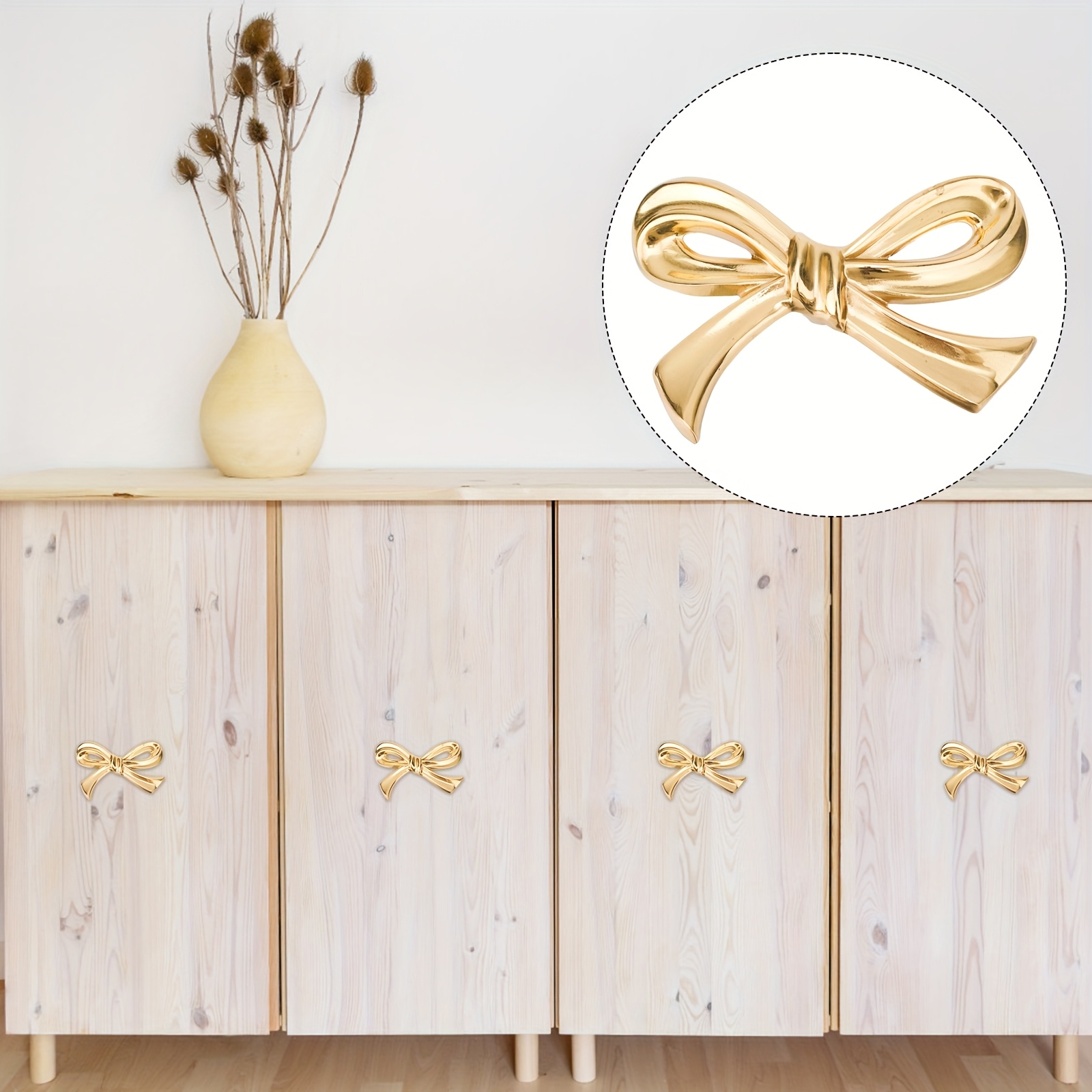 gold bow knobs for dresser Gold Metal Bow Cabinet Knobs – Rachel George main image 0
