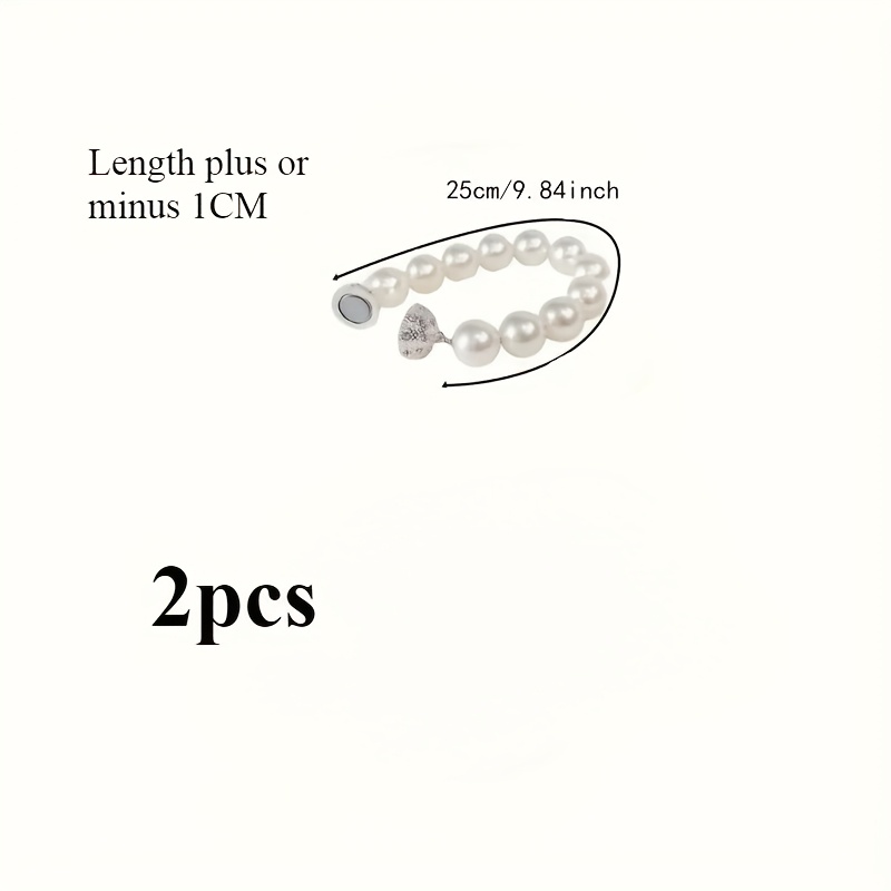 2/4pcs Fashion Magnetic Pearl Curtain Buckles, Magnetic Tiebacks For Curtains - Elegant Pearl Beaded Tie Backs For Bedroom And Living Room Home Decoration