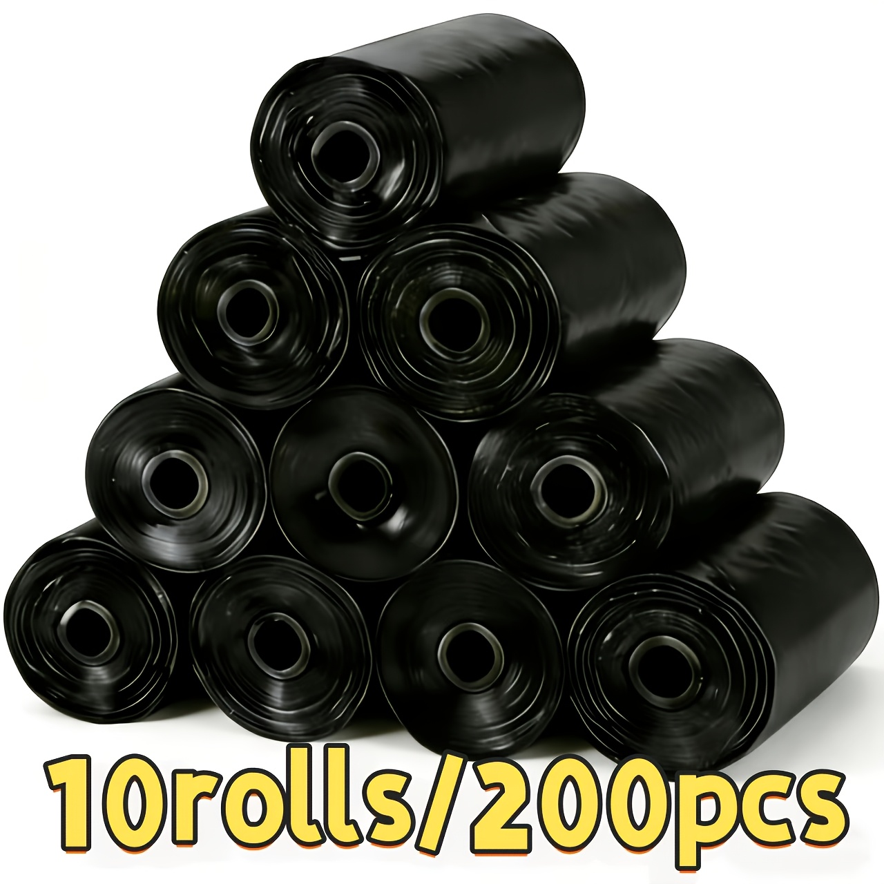 TEMU Thickened Poop Bags 200pcs/10rolls Designed For Pet Cleaning, Upgraded Material Sturdy And Durable, Compact And Portable For Use, Ready For Dog