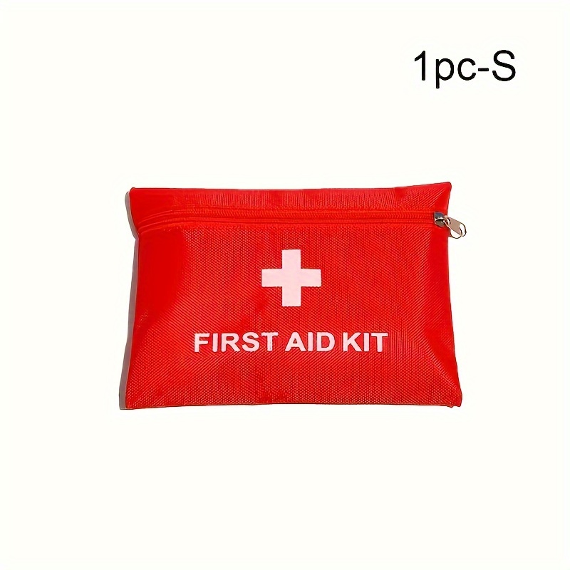 1pc Compact Red First Aid Kit - Durable Waterproof Oxford Fabric, Portable Medicine Bag with Essential Supplies for Home, Car, Camping &amp; Hiking - 13.97*20.07cm/16.0*24.89cm