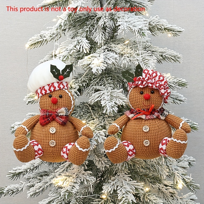

6.7" Tall Gingerbread For Man Ornament - Perfect For Christmas, Valentine's, Thanksgiving & New Year Decor | Synthetic Fiber & Foam | Ideal For Tree, Wall & Room Decoration