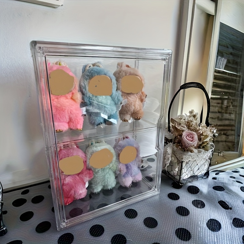 TEMU Case With Locking Doors & Dividers - Heavy-duty Pet Plastic Cube For Collectible Figures, Dolls, Action Figures, & Photo Gear Storage - With