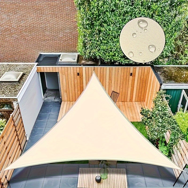 

Sun Shade Sail Canopy Triangle, Beige For Patio Garden Lawn Yard Pergola Carport, Exterior Decoration Polyester Fabric