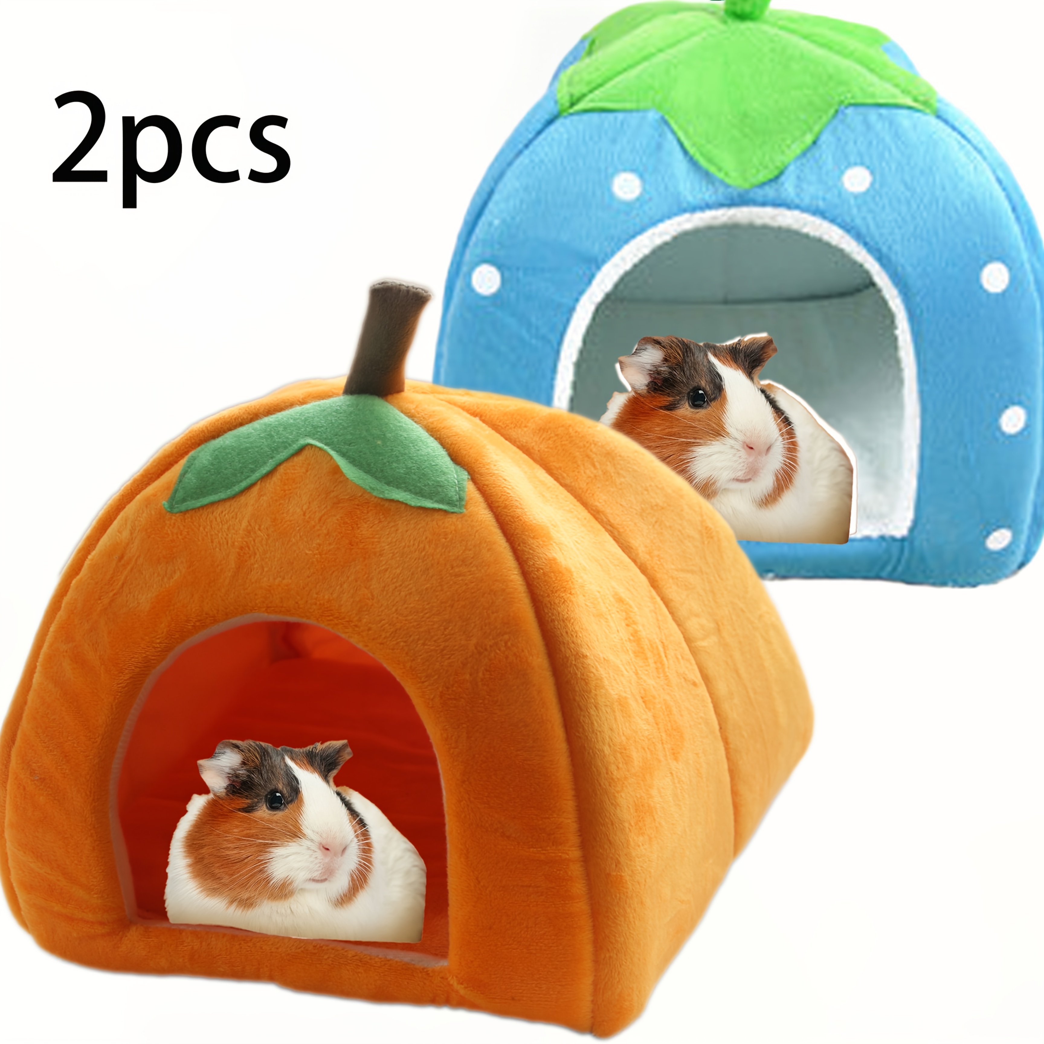 2pcs pumpkin shaped removable and washable small pet warm villa style semi enclosed soft indoor pet house multiple colors Product details 1