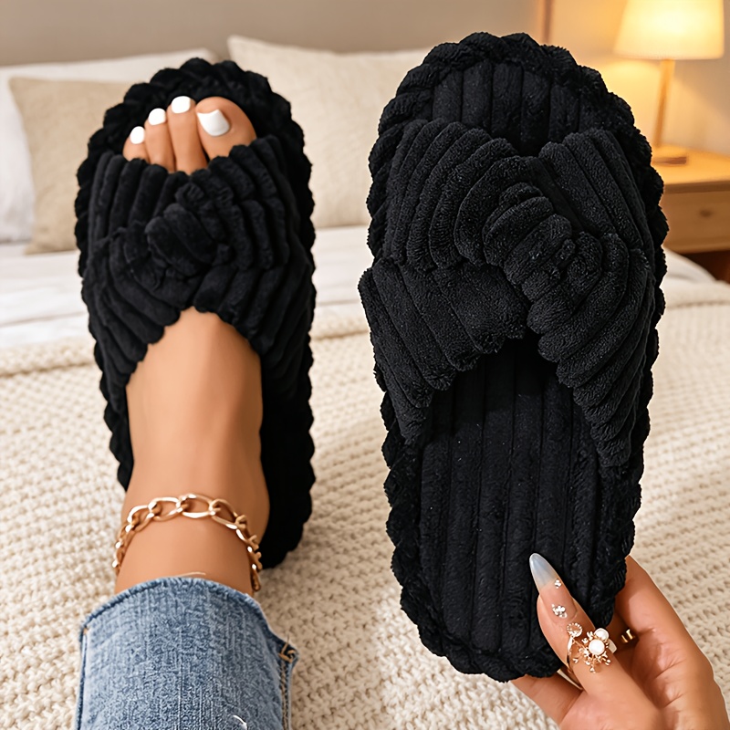 TEMU Women's Winter Fleece Anti-slip Eva Sole Indoor Outdoor Home Slippers - Comfortable Warm Cushion Optional - Christmas Birthday Gift, Cute